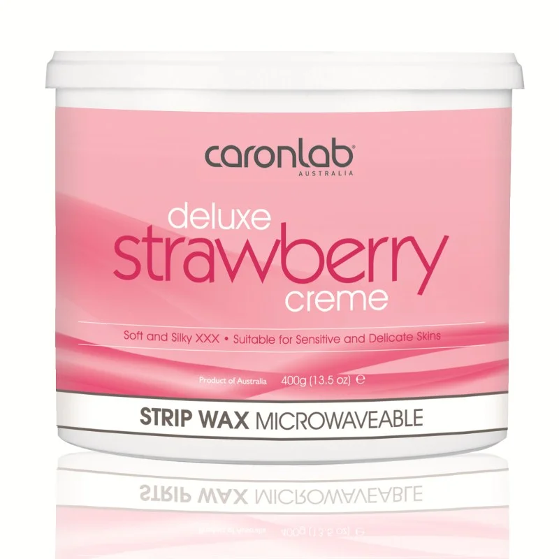CARONLAB Deluxe Strawberry Creme Strip Wax Small - Microwave To Pot (400 GM)